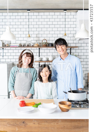Family kitchen cooking Family kitchen cooking 43723557