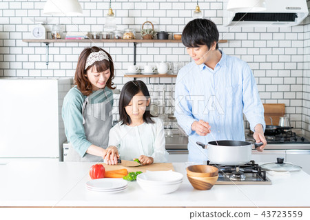 Family kitchen cooking Family kitchen cooking 43723559