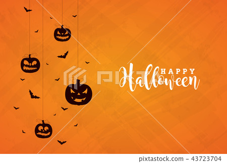 Happy Halloween Banner Illustration With Scary Stock