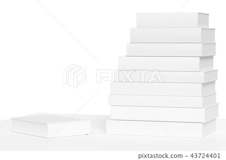 Bookshelf with books stack bleached illustration Bookshelf with books stack bleached illustration 43724401