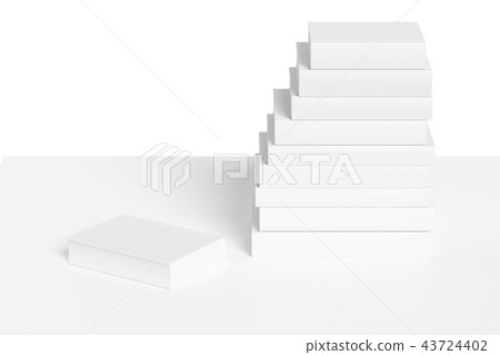White bookshelf with stack of books White bookshelf with stack of books 43724402