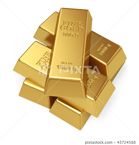 Stack of Gold Bars Isolated on White Background Stack of Gold Bars Isolated on White Background 43724588