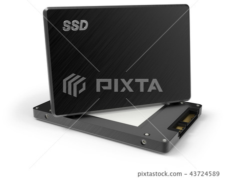 SSD Disk Isolated on White Background SSD Disk Isolated on White Background 43724589