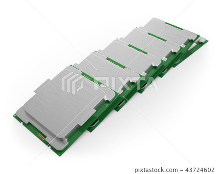 Modern Computer Core Processing Unit (CPU) Row Modern Computer Core Processing Unit (CPU) Row 43724602
