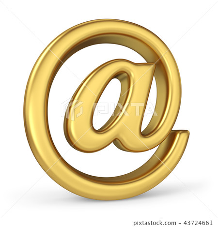 Gold At Sign Isolated on White 43724661