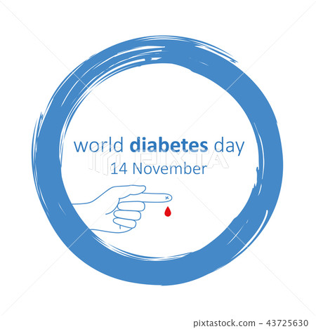 world diabetes day 14 november blue circle and finger with blood world diabetes day 14 november blue circle and finger with blood 43725630