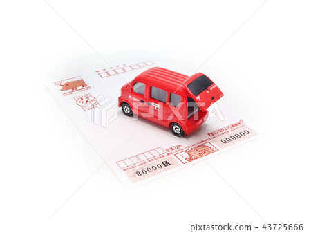 New Year's card and postal car 43725666