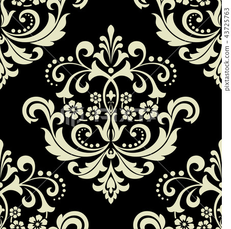 Floral pattern. Wallpaper baroque, damask. 43725763