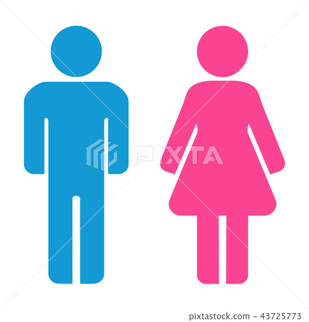Man and woman icons. Restroom icon, toilet sign 43725773