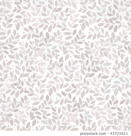 Seamless abstract floral pattern. Gray and white  43725811