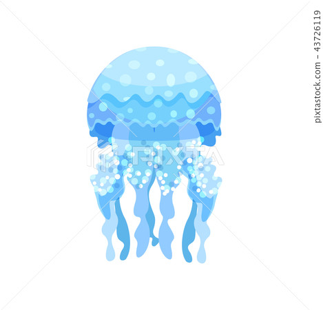 Beautiful transparent jellyfish sea creature vector Illustration on a white background 43726119