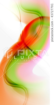 Color flowing wave, trendy liquid design template 43727701