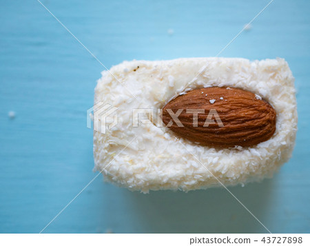 one piece of turkish delight. white with almond one piece of turkish delight. white with almond 43727898