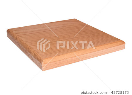 Wooden square board isolated on white background 43728173