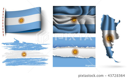 set of argentina flags collection isolated set of argentina flags collection isolated 43728364