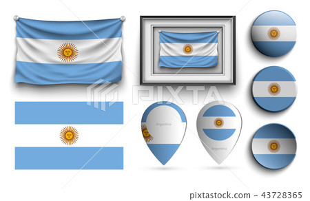 set of argentina flags collection isolated set of argentina flags collection isolated 43728365