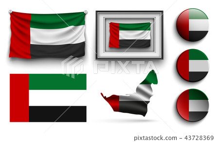 set of united arab emirates flags collection set of united arab emirates flags collection 43728369