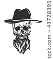 skull with hat beard and mustache 43728393