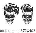 skull with hair beard and mustache 43728402