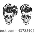 skull with hair beard and mustache 43728404