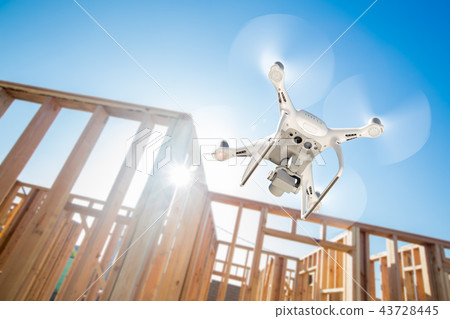 Drone Quadcopter Inspecting, Photographing House 43728445