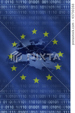 European union flag with binary codes 43730168