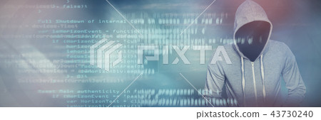 Composite image of robber in gray hoodie with hands in pockets Composite image of robber in gray hoodie with hands in pockets 43730240