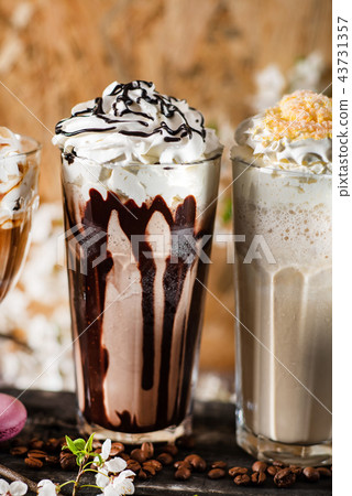 milkshakes with whipped cream 43731357