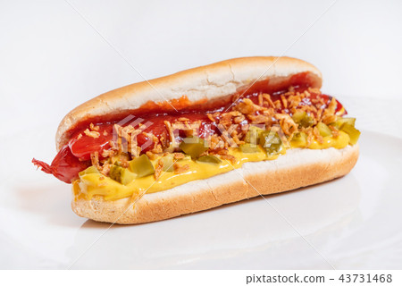 hot dog with sauce hot dog with sauce 43731468