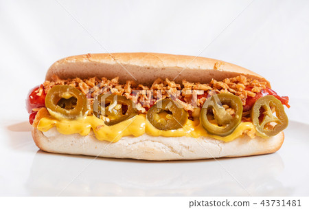 hot dog with sauce hot dog with sauce 43731481