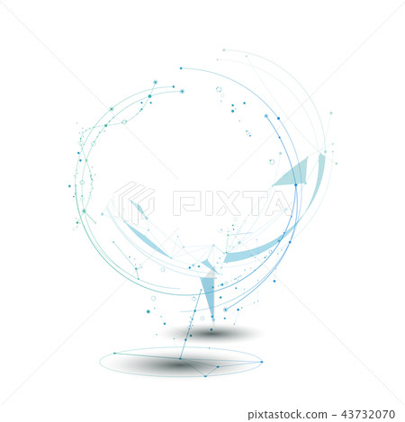 Vector 3D Geometric, Polygon with molecule 43732070