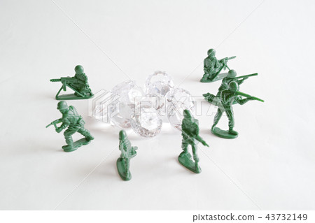 Miniature soldier protecting gems Miniature soldier protecting gems 43732149