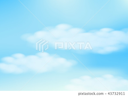 Blue sky with white clouds. Vector illustration - Stock Illustration ...