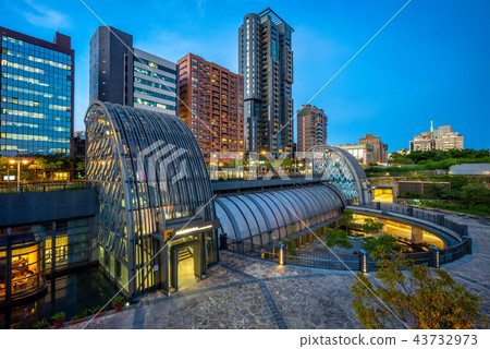 night view of daan park station in taipei 43732973