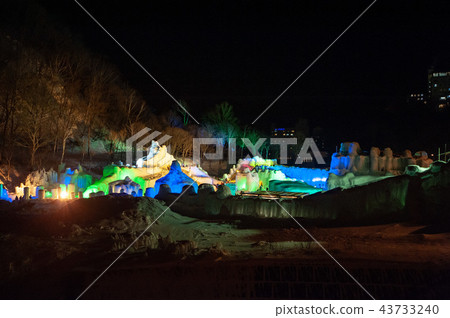 北海道層雲峽冰瀑祭 夜景 北海道層雲峽冰瀑祭 夜景 43733240