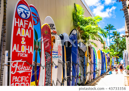 "Hawaii" Waikiki Beach Surfboard Locker "Hawaii" Waikiki Beach Surfboard Locker 43733356