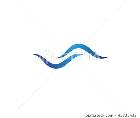 Water wave icon vector 43733432