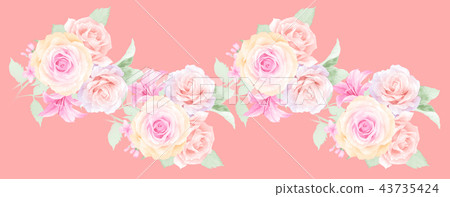 Watercolor rose flower 43735424