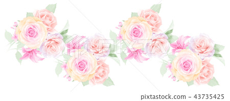 Watercolor rose flower 43735425