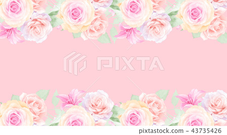 Watercolor rose flower 43735426