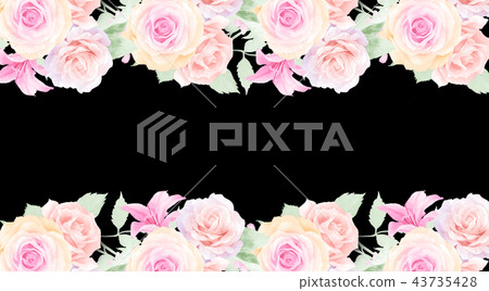 水彩玫瑰花花卉 水彩玫瑰花花卉 43735428