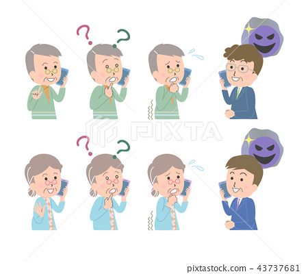 Fraud phone and senior look smartphone - Stock Illustration [43737681 ...