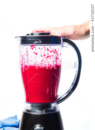 Healthy beetroot smoothie mixing in a blender 43738207