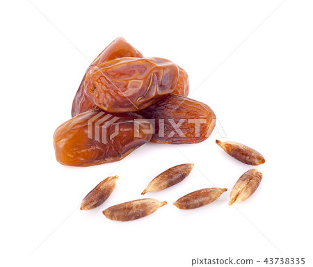 dried fruits from date palm isolated on white 43738335