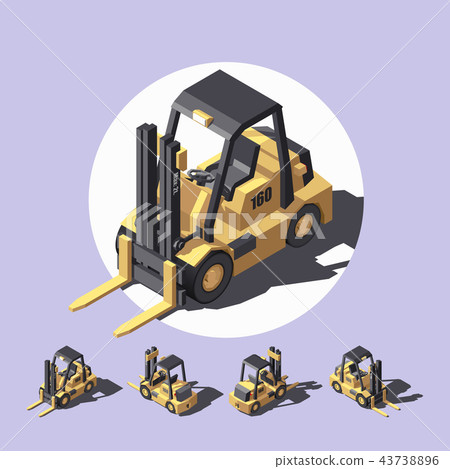 Isometric Vector Forklift Truck. Isometric Vector Forklift Truck. 43738896
