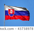 National flag of Slovakia on a flagpole 43738978