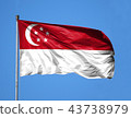 National flag of Singapore on a flagpole 43738979