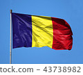 National flag of Romania on a flagpole 43738982