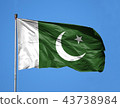 National flag of Pakistan on a flagpole 43738984
