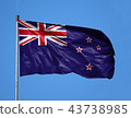 National flag of New Zealand on a flagpole 43738985
